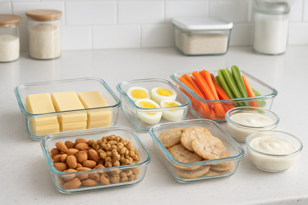 19 Super Easy Low-Carb Snacks To Keep You On Track 4 Healthy-low-carb-snack-platter-with-cheese-veggies-and-nuts