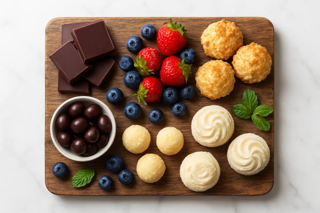 19 Super Easy Low-Carb Snacks To Keep You On Track 5 Low-carb-dessert-options-including-berries-dark-chocolate-and-coconut-bites