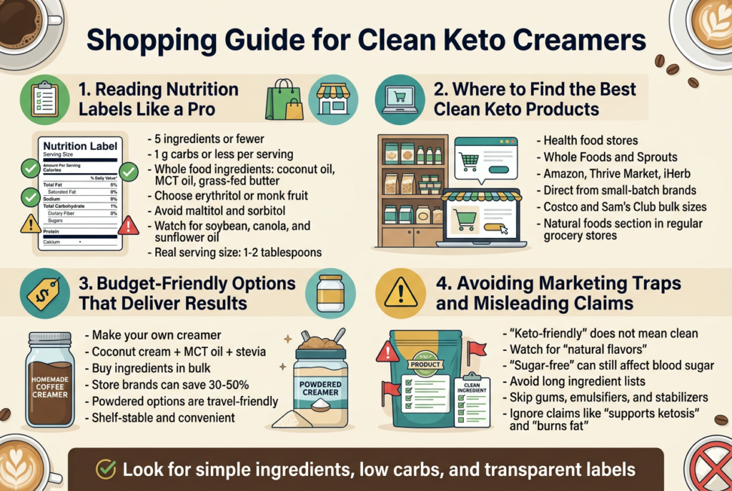 Best Clean Keto Coffee Creamers: No Sugar, No Seed Oils (2026 Guide) 2 shopping-guide-for-clean-keto-coffee-creamers